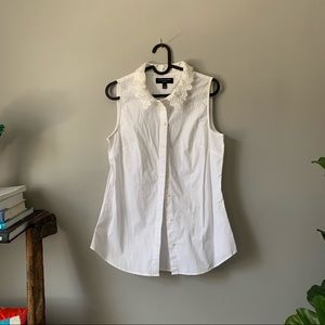 Banana republic tailored white blouse